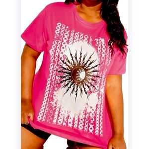 Beautiful pink top 95%cotton 5% Elastane